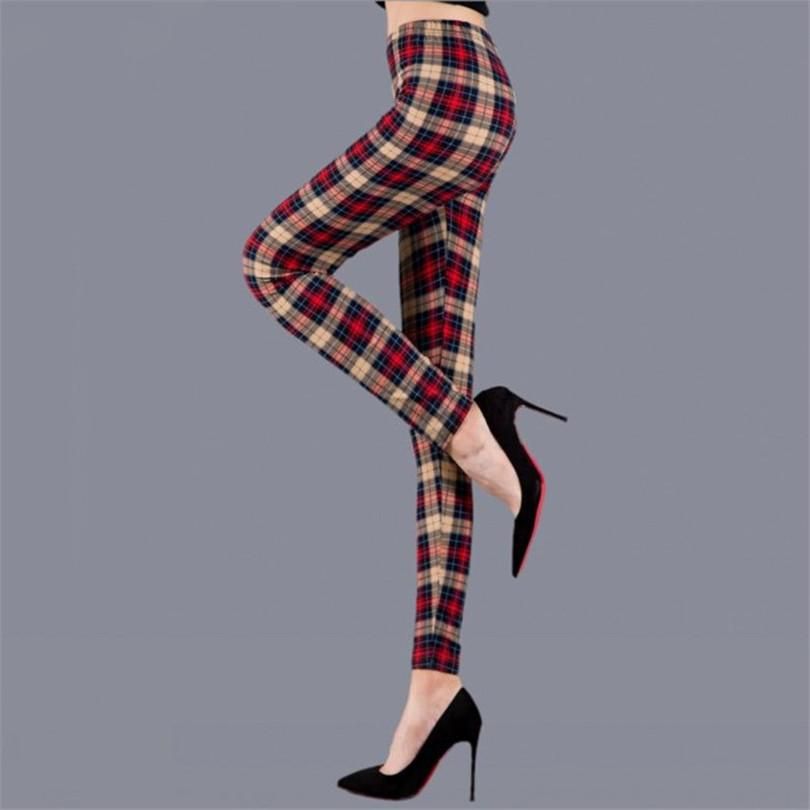 High waist yoga mesh for women Breathable checkered training clothing Elastic trousers from Realce-Black White Plaid
