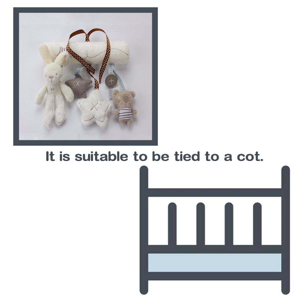 Peluche Lapin Mignon etoile -ne Bebe Musique Suspendue Decor De Chambre a Coucher Siege De Securite Jouet Poussette Accessoires Cadeaux Model 1