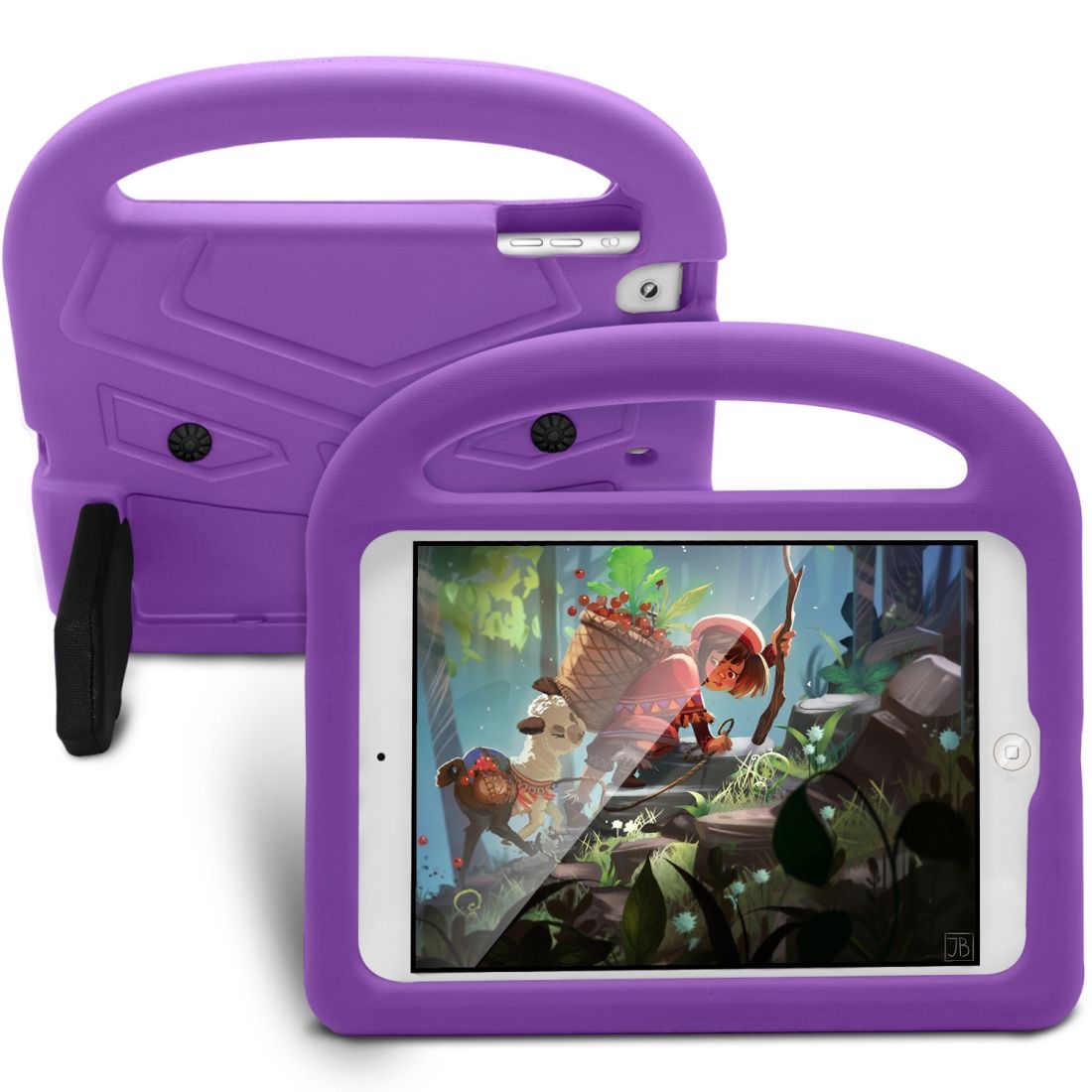 For  IPad Mini 5 / 4 / 3 / 2 / 1 Sparrow Style EVA Children's Flat Anti Falling Protective Shell(Purple)