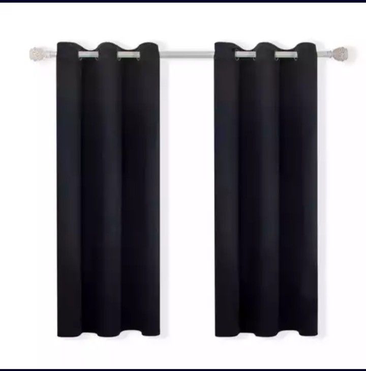 5ft (W). By 5ft (L) High Quality Curtain - Black