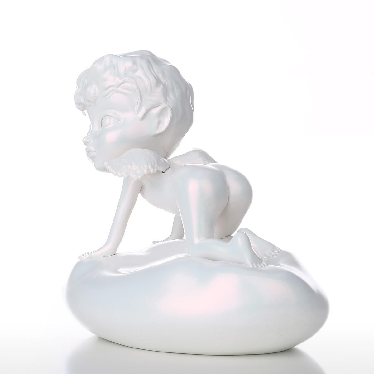 Tooarts Baby Angel Statue Resin Sculpture White Angel Statue Chameleon Paint Perfect Gift for Child Birthday or Mother's Day Home Decor