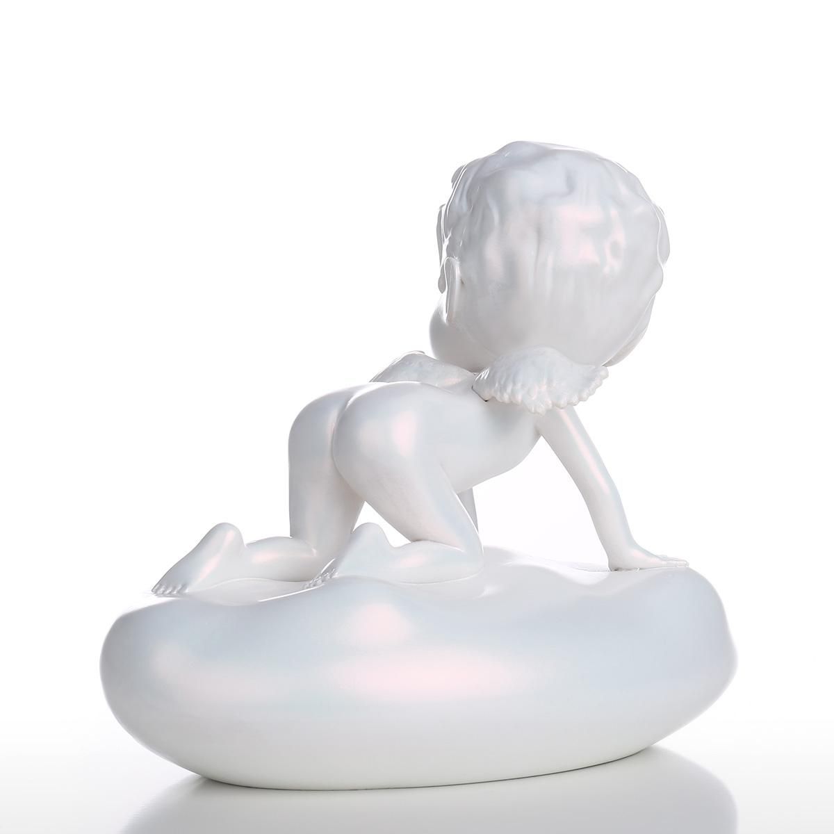 Tooarts Baby Angel Statue Resin Sculpture White Angel Statue Chameleon Paint Perfect Gift for Child Birthday or Mother's Day Home Decor