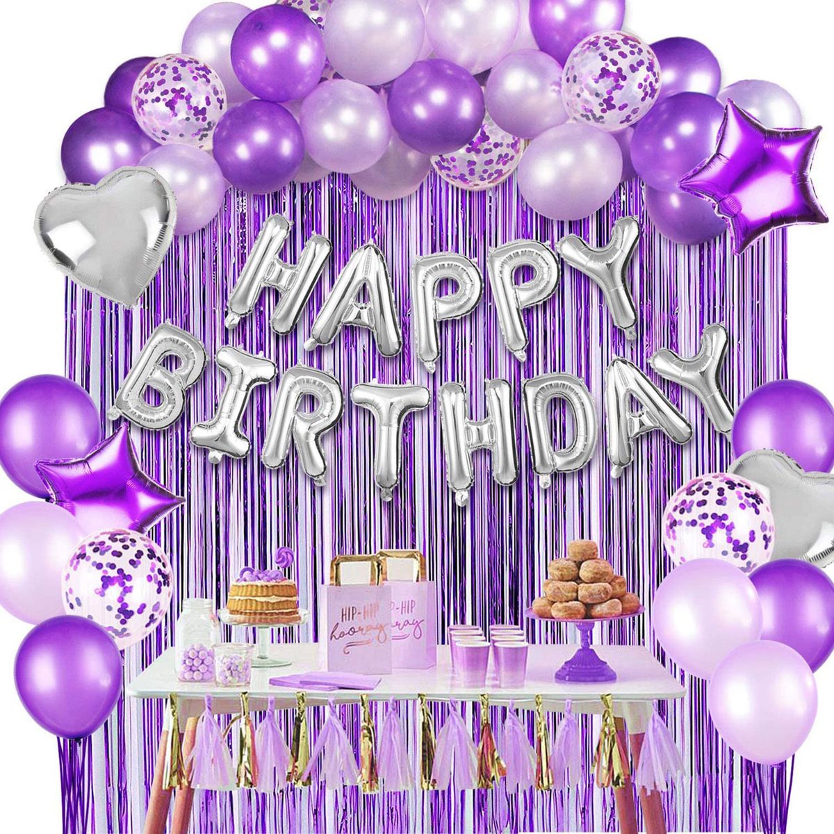 Premium-Quality 37pcs/Balloons Set Indoor   Outdoor Purple