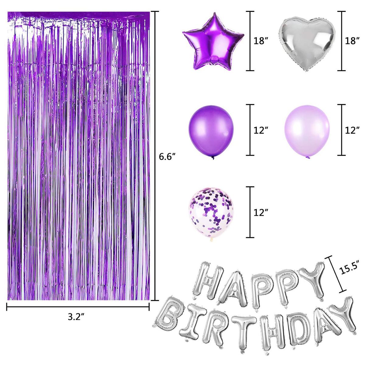 Premium-Quality 37pcs/Balloons Set Indoor   Outdoor Purple