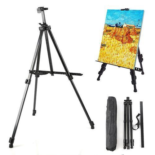 Artist Aluminium Alloy Folding  Easel Adjustable Tripod + Bag Fixing Bar
