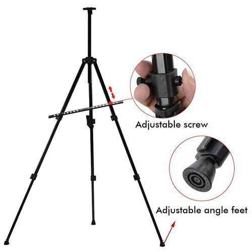 Artist Aluminium Alloy Folding  Easel Adjustable Tripod + Bag Fixing Bar