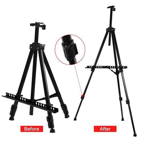 Artist Aluminium Alloy Folding  Easel Adjustable Tripod + Bag Fixing Bar