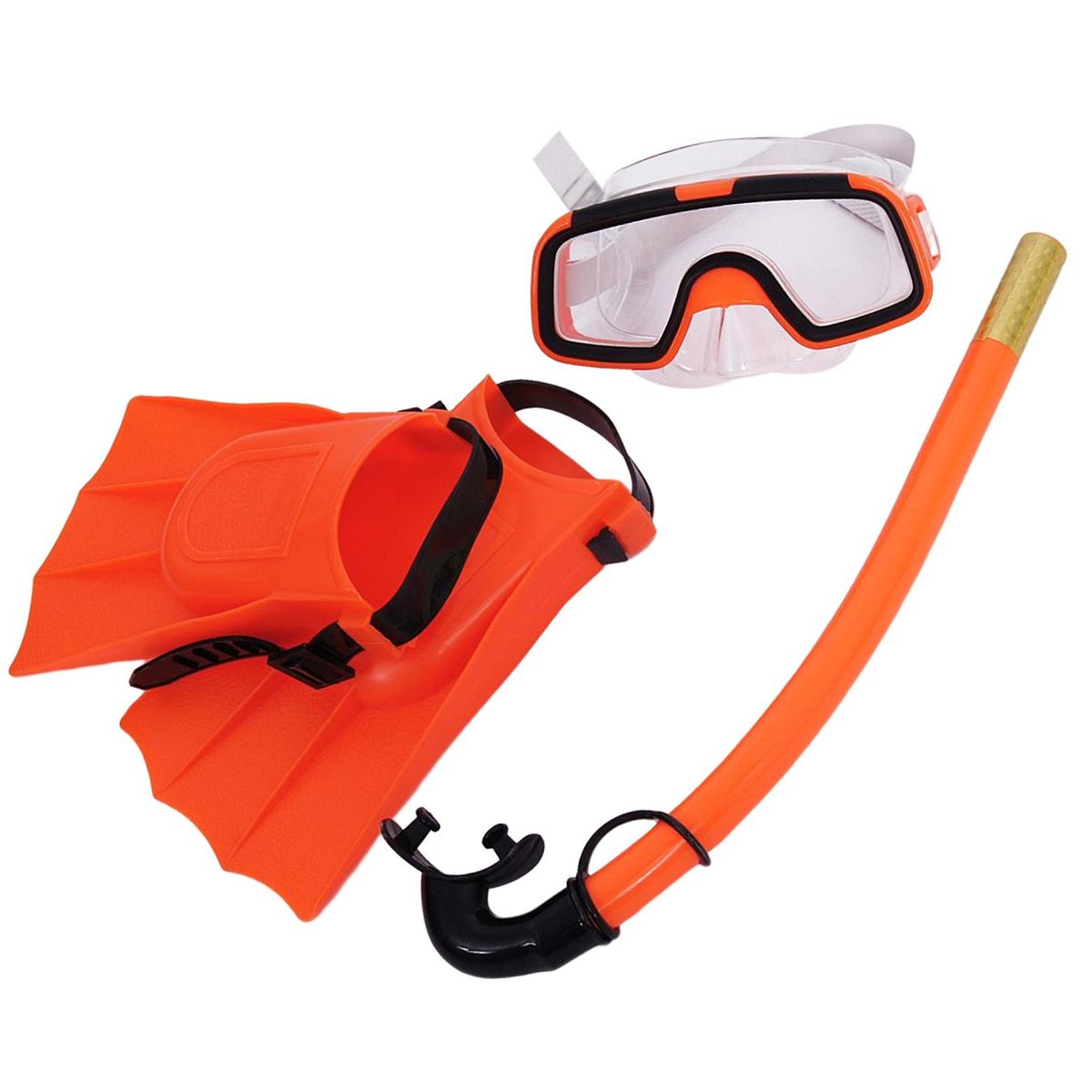 Swim Kids Snorkel Set Flippers  Snorkel Breathing Tube Orange