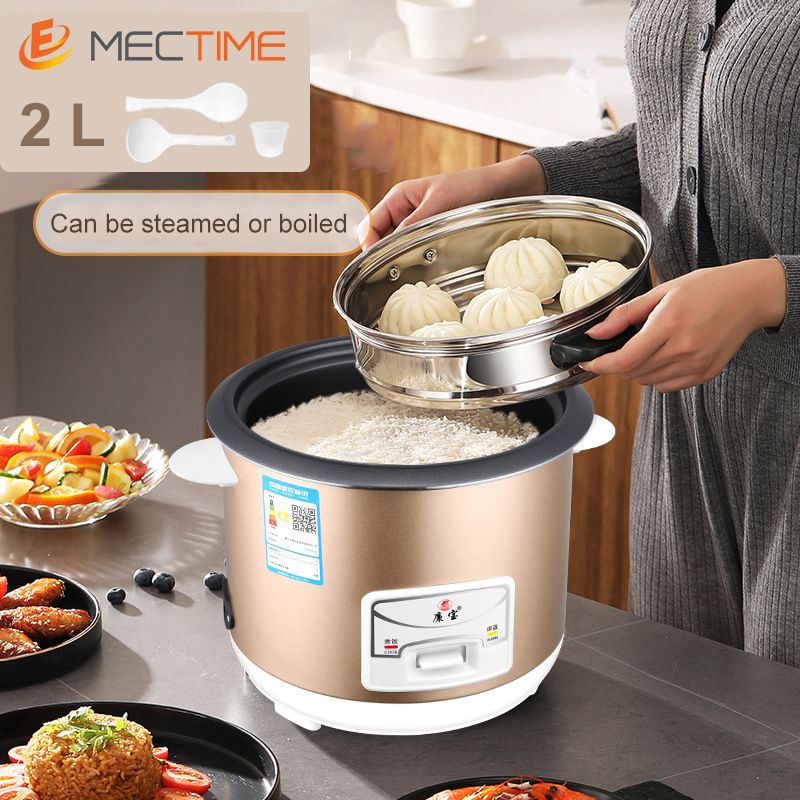 2L Rice Cooker With Steamer Non-Stick Cookers - Gold