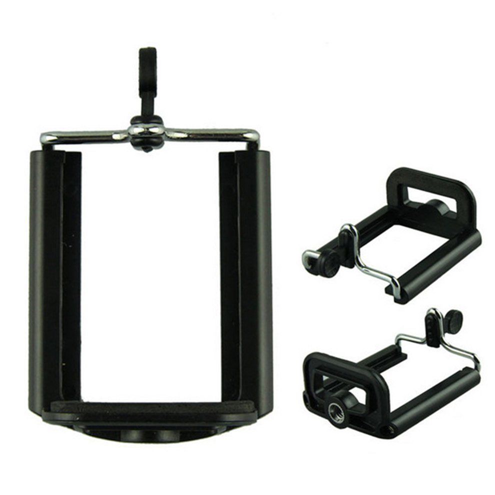 Tripod Mount Adapter Cell Phone Holder Clip Camera Bracket For IPhone Samsung-Black