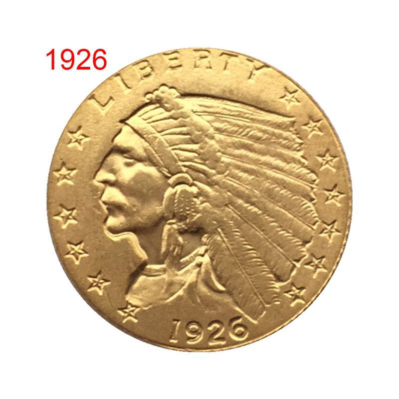 1908 1926 Antique US Commemorative Old Coin Gold Plated
