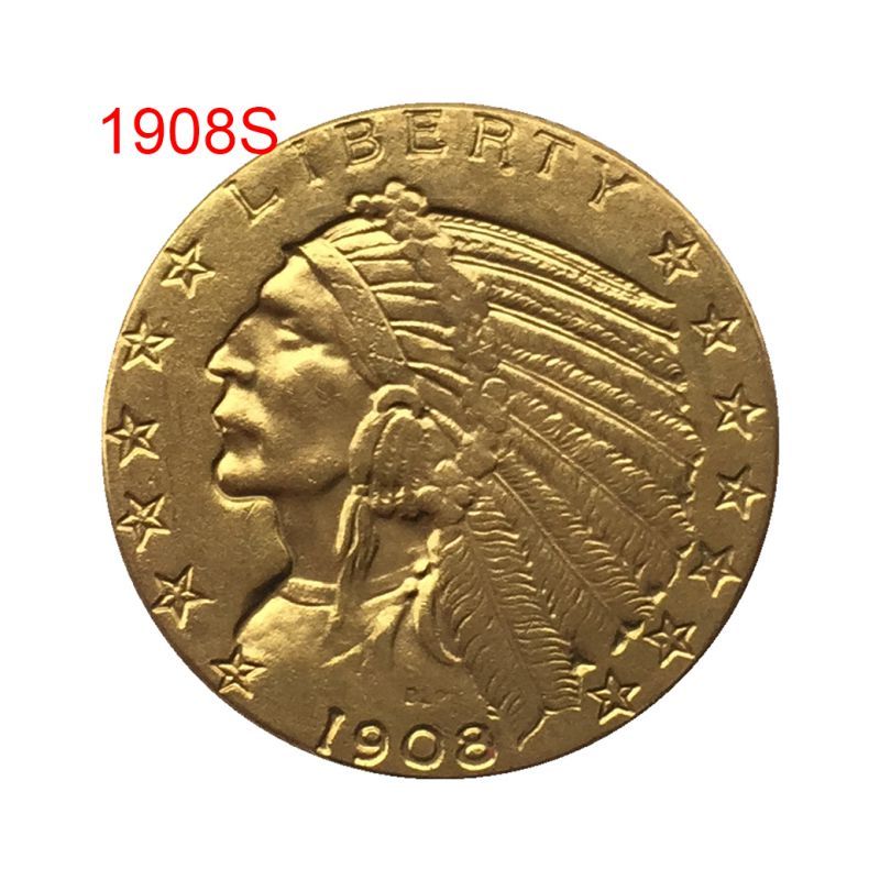 1908 1926 Antique US Commemorative Old Coin Gold Plated