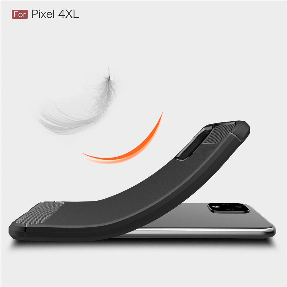 Brushed Texture Carbon Fiber TPU Case For Google Pixel 4XL(Black)