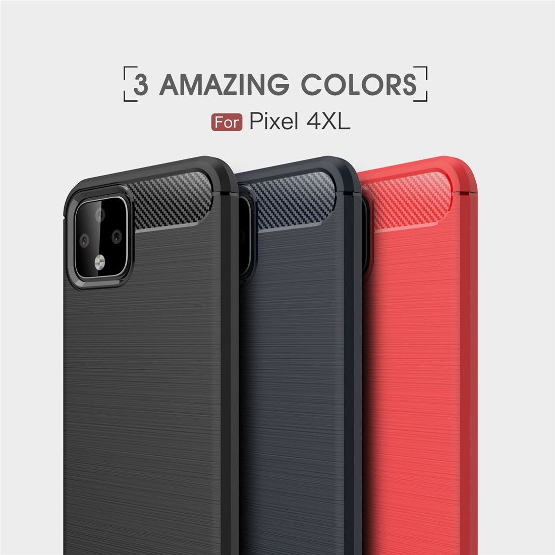 Brushed Texture Carbon Fiber TPU Case For Google Pixel 4XL(Black)