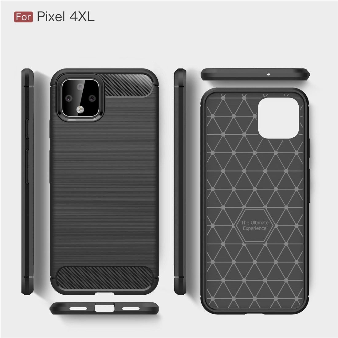 Brushed Texture Carbon Fiber TPU Case For Google Pixel 4XL(Black)