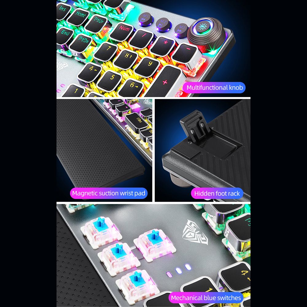 F2088 104Keys Wired Gaming Mechanical Keyboard