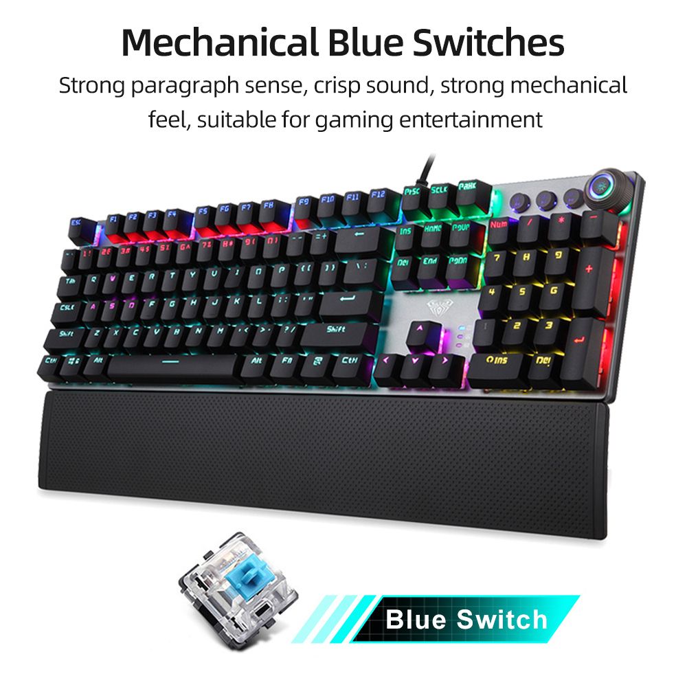 F2088 104Keys Wired Gaming Mechanical Keyboard