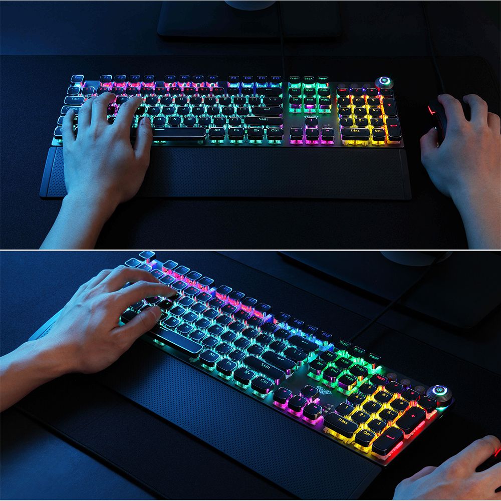 F2088 104Keys Wired Gaming Mechanical Keyboard