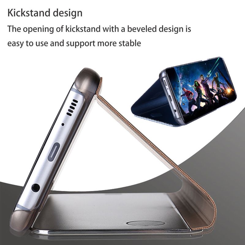 Smart Flip Case For Xiaomi Redmi 4X 5 Plus 6 Pro Note 4 4X 5 5A 7 Mi A1 A2 5X 6 6X 8 Lite 9 SE Pocophone F1 Mirror Phone Cover-Blue