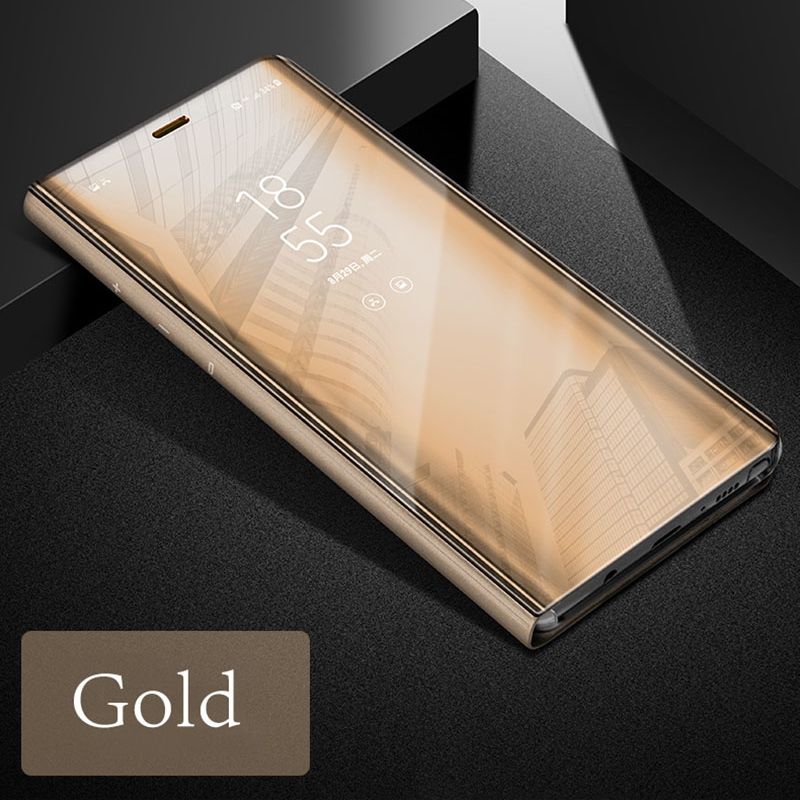Smart Flip Case For Xiaomi Redmi 4X 5 Plus 6 Pro Note 4 4X 5 5A 7 Mi A1 A2 5X 6 6X 8 Lite 9 SE Pocophone F1 Mirror Phone Cover-Blue