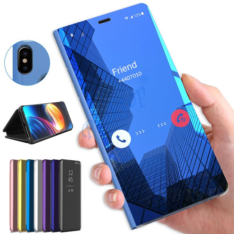 Mirror Flip Case For Huawei P20 P30 P10 P9 P8 Lite Pro 2017 Protective Shell Cover On Hauwei Mate 30 20 Lite Pro Nova 6 SE Coque-Gold