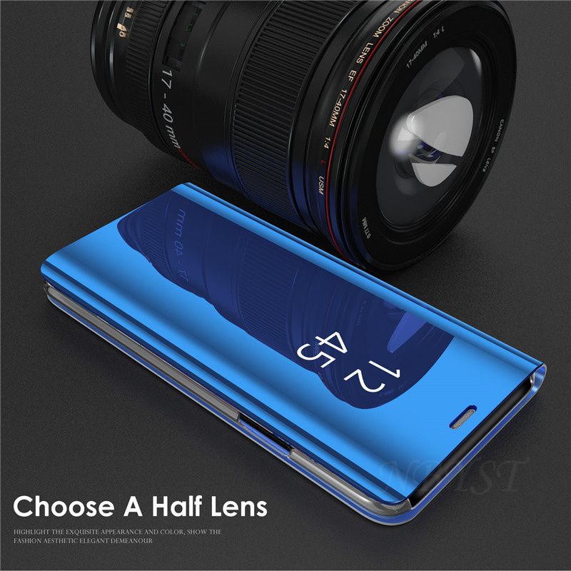 Mirror Flip Case For Huawei P20 P30 P10 P9 P8 Lite Pro 2017 Protective Shell Cover On Hauwei Mate 30 20 Lite Pro Nova 6 SE Coque-Gold