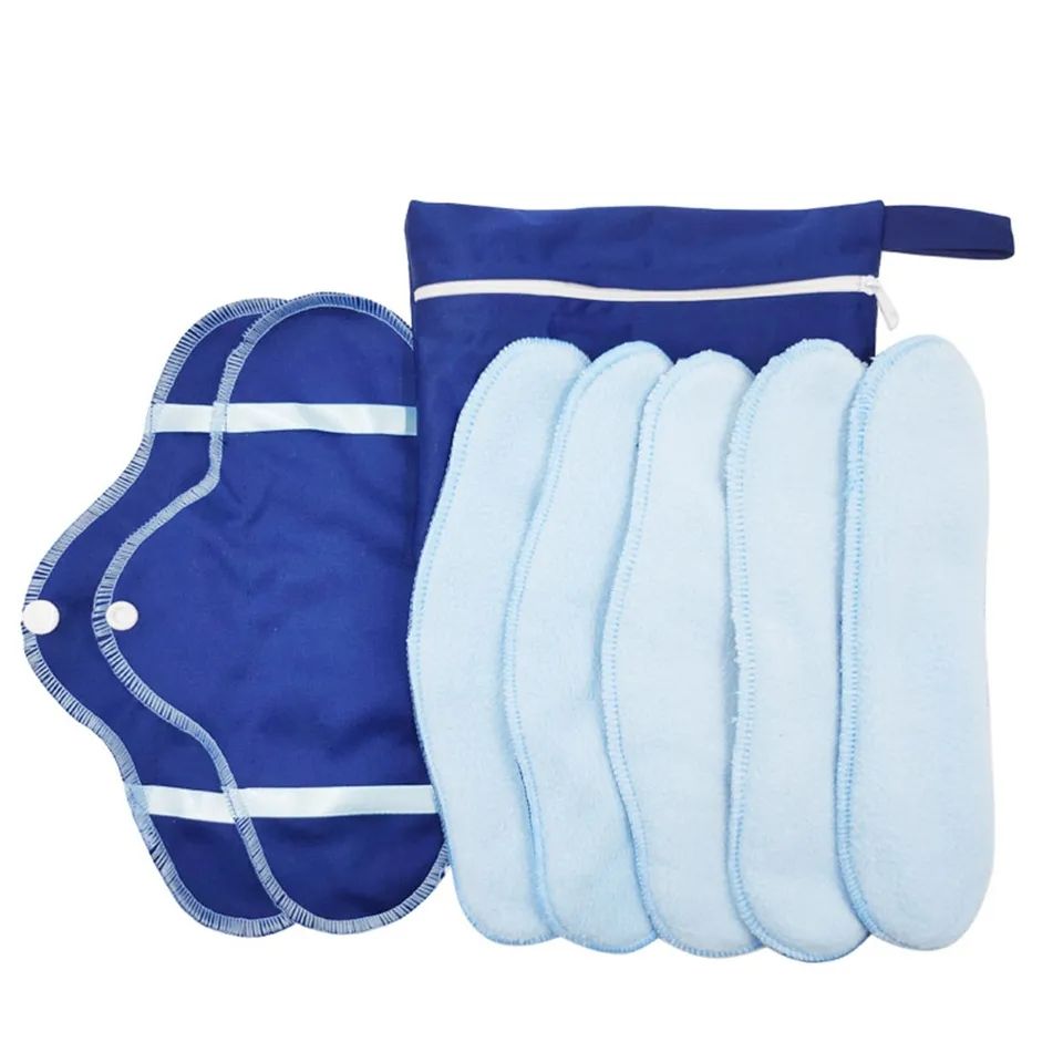8Pcs/ Set Reusable Washable Cloth Menstrual Pads