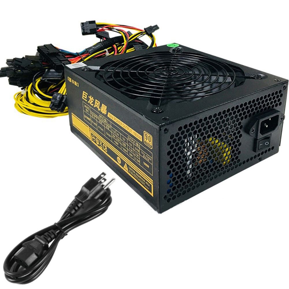 1800W Mining Power Supply AC110V PSU Support 8 Graphics