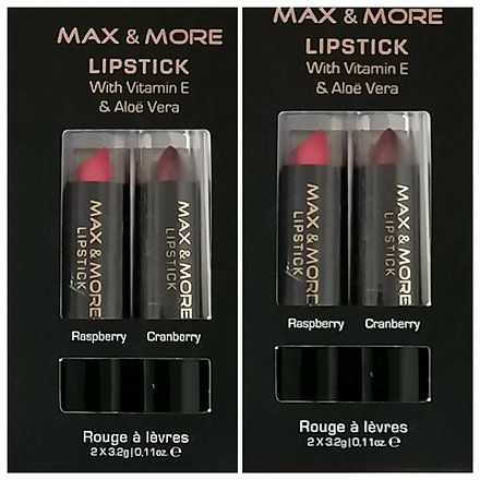 Max And More Lipstick 2 Pack - Raspberry And Cranberry