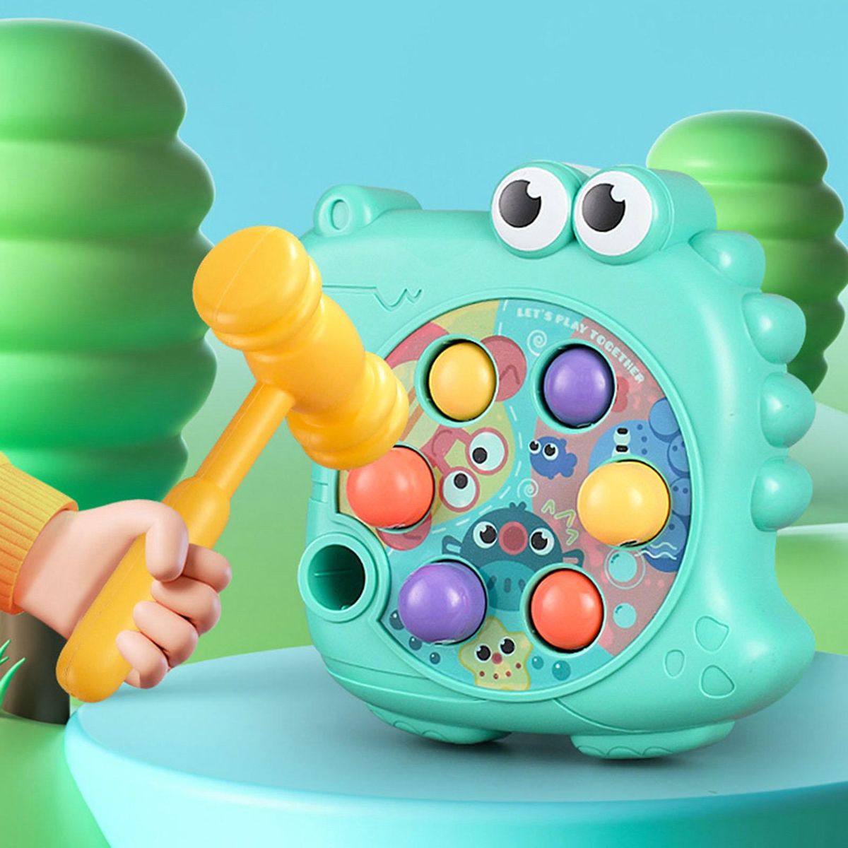 Baby Hammer Toys Baby Boys Girls Sensory Hammer Knock Toy Green