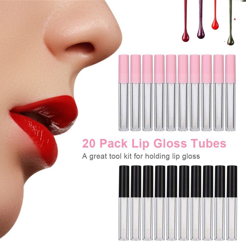 20 Pack 10ml Empty Lip Gloss Tubes Containers Bottles Mini