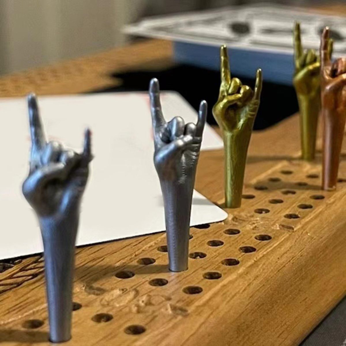9Pcs Board Game Nails Desktop Card Game Nails Golden