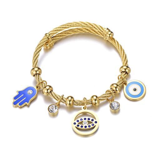 Fatimah Turkey Titanium Adjustable Lucky Bangle Bracelet
