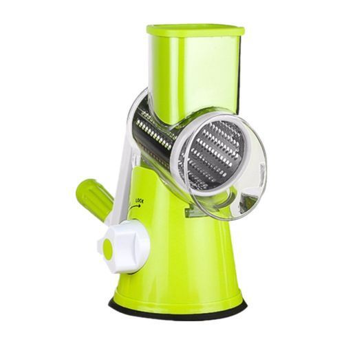Multi-function Cutting Machine Fruit And Vegetable Chopper Slicer Manual Shredder Grater Stainless Steel Drum Shredder（Green）