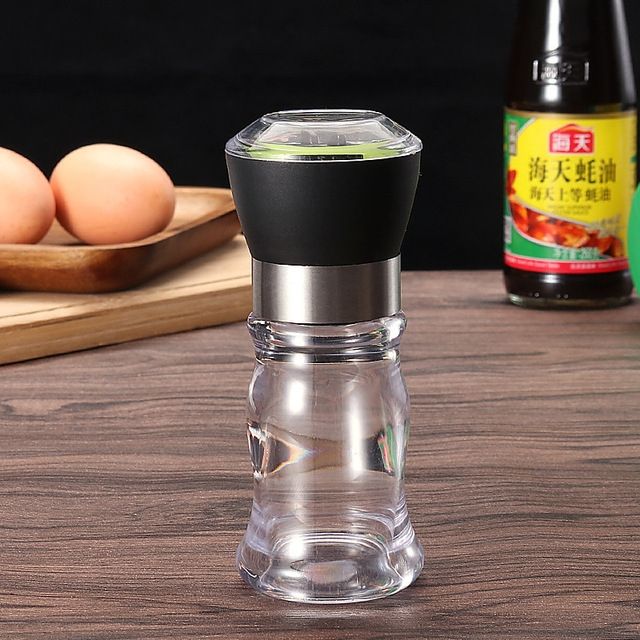 Multi-Function Seasoning Tank Kitchen Gadget Manual Creative Pepper Grinder(Black)