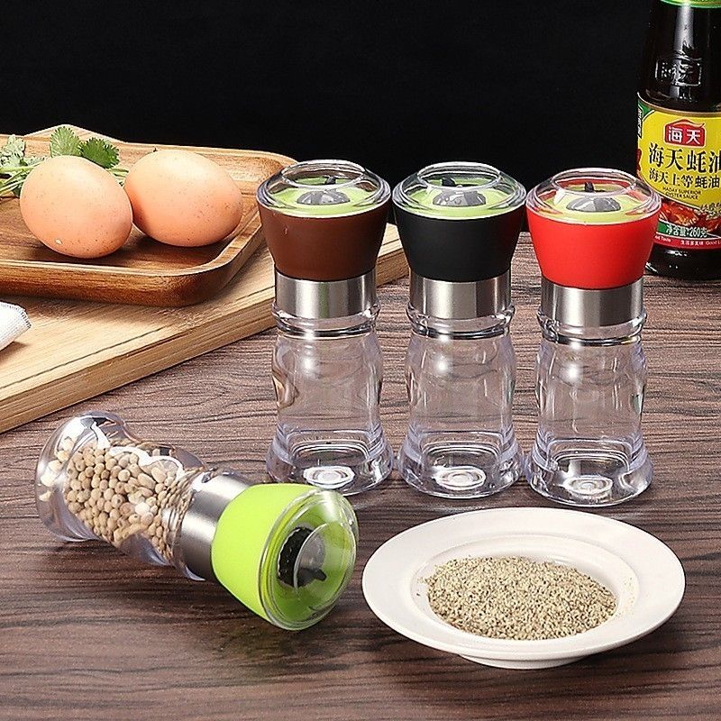 Multi-Function Seasoning Tank Kitchen Gadget Manual Creative Pepper Grinder(Black)