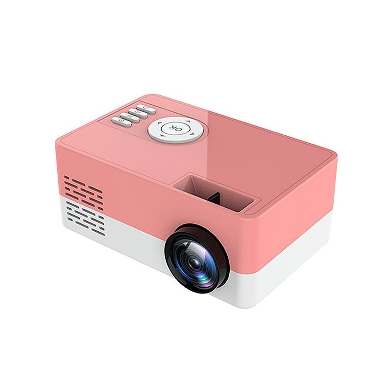 S261/J16 Mini HD 1080P Portable LED Projector, AU Plug(Pink White)