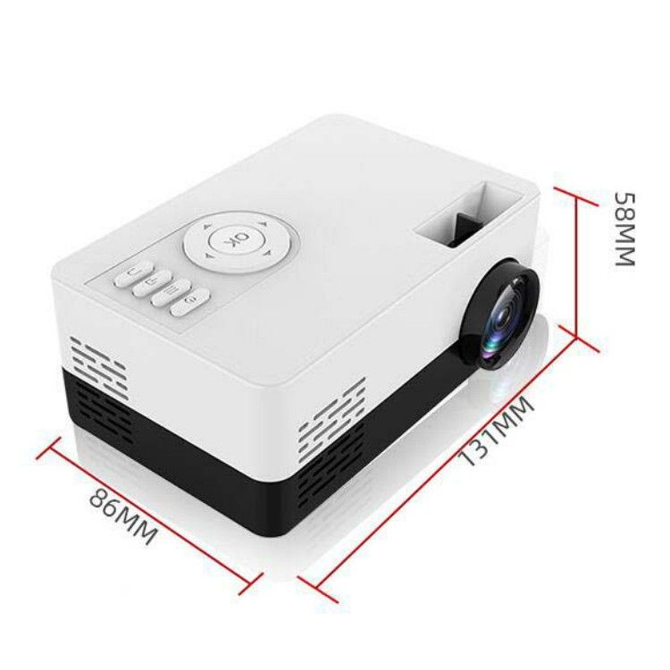 S261/J16 Mini HD 1080P Portable LED Projector, AU Plug(White Black)