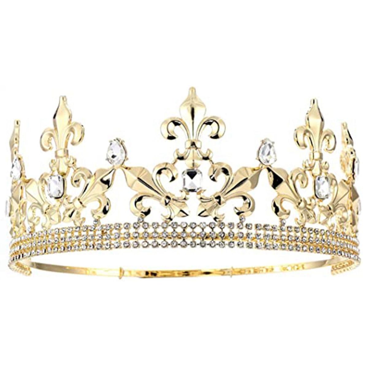 Gold King Crown for Men Adjustable Imperial Medieval