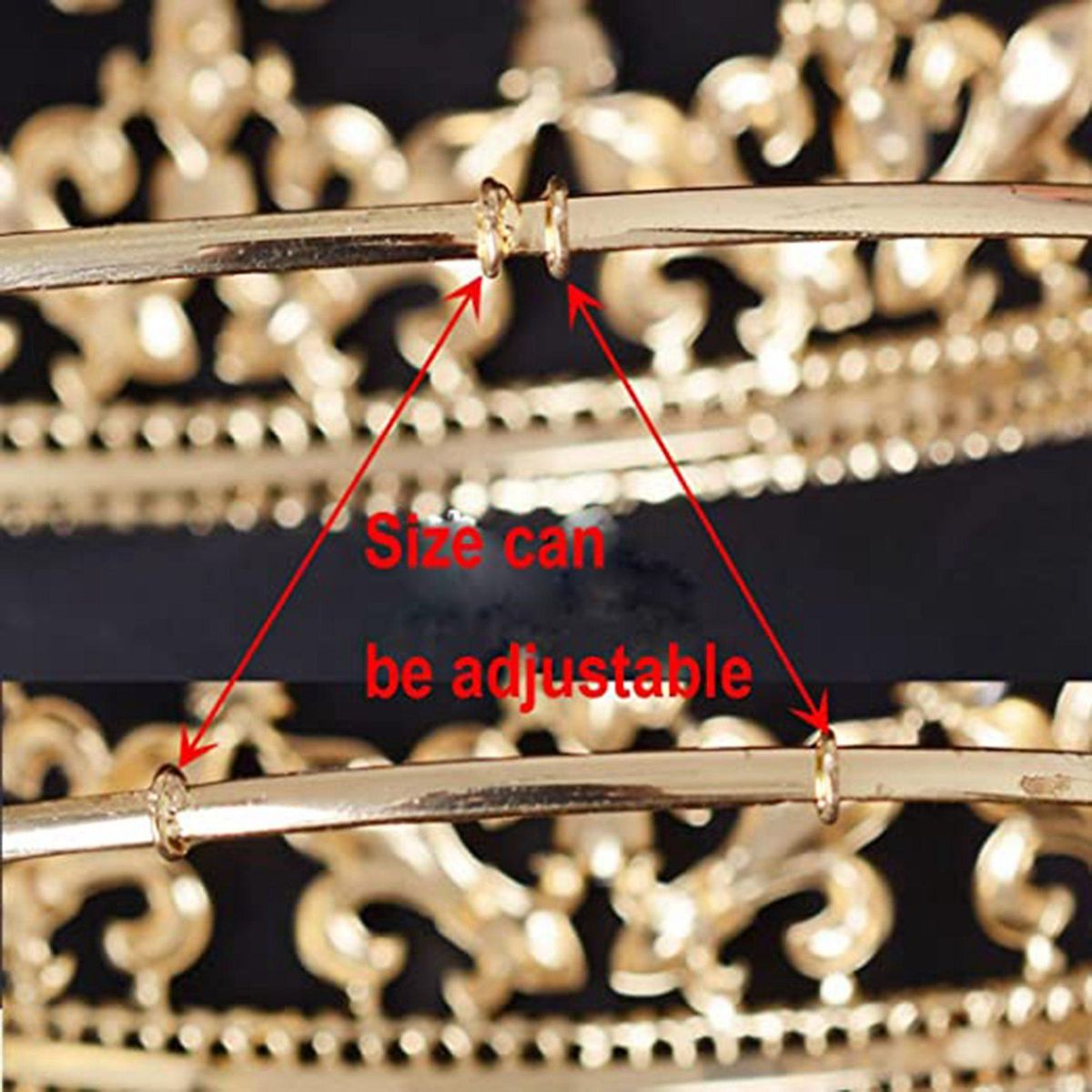 Gold King Crown for Men Adjustable Imperial Medieval