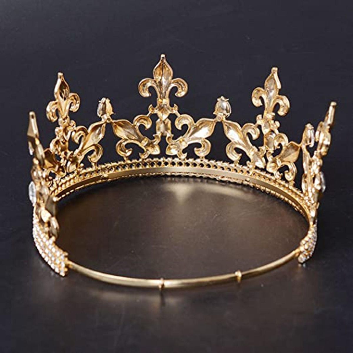 Gold King Crown for Men Adjustable Imperial Medieval