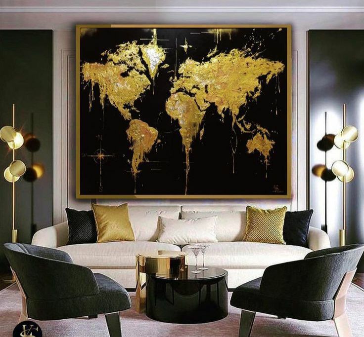 Art Work With Frame ( Abstract Map Artwork  )