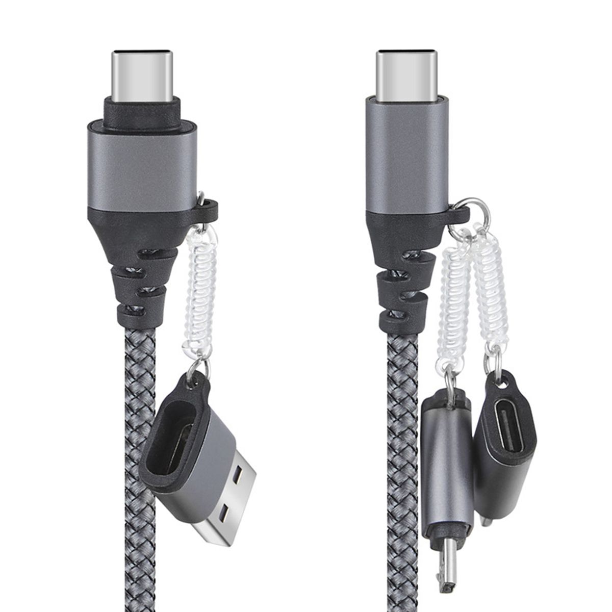 5-in-1 USB Cable Fast Charging  For Apple/Android/Type-C