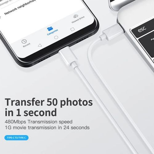 2M USB-C Fast Data Type-C To Type C Cable For Android, MacBook