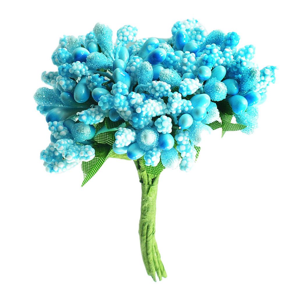 A Bunch Of 12x Colorful Artificial Flower Stamens Blue