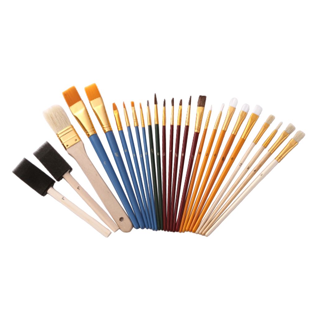 25 Pieces Artists  Brush Set  Brush Foam Sponge Brush