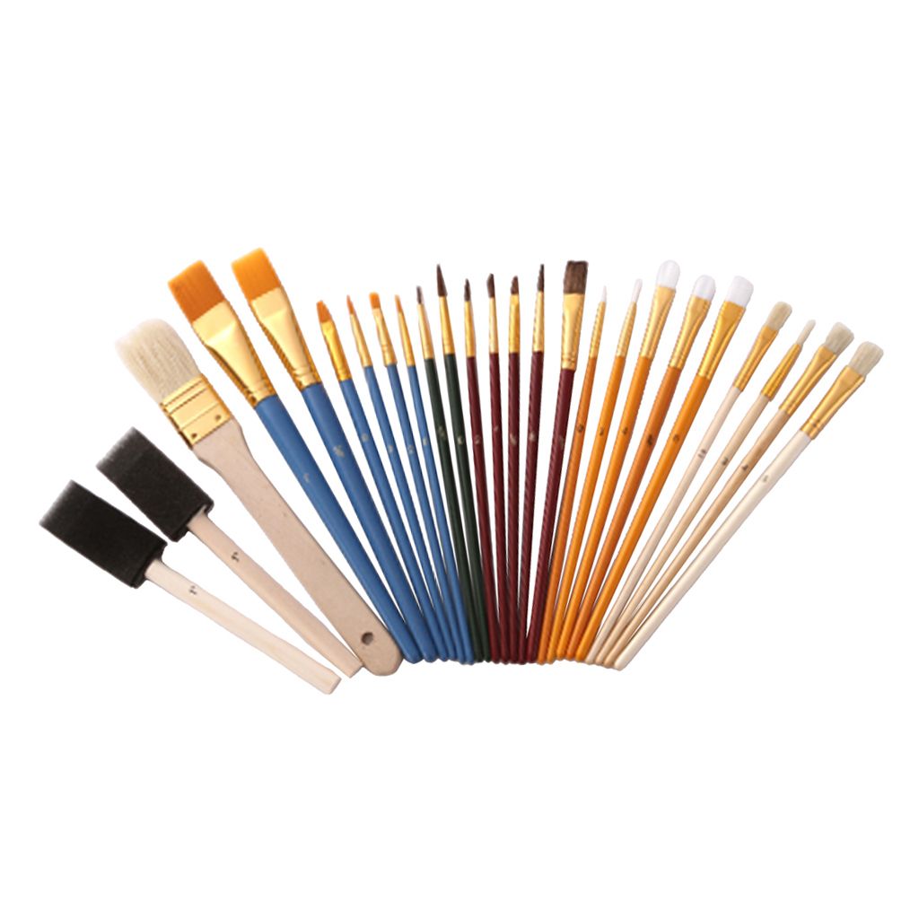 25 Pieces Artists  Brush Set  Brush Foam Sponge Brush