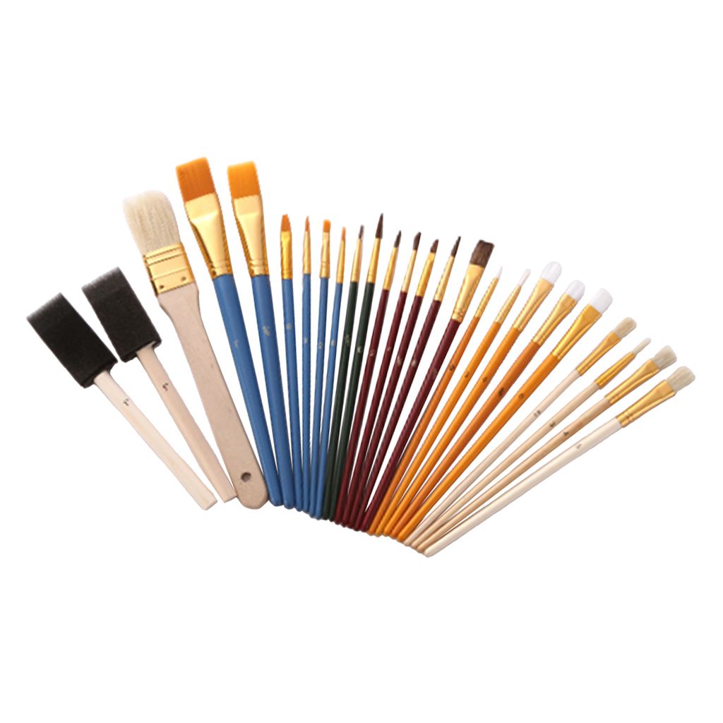 25 Pieces Artists  Brush Set  Brush Foam Sponge Brush