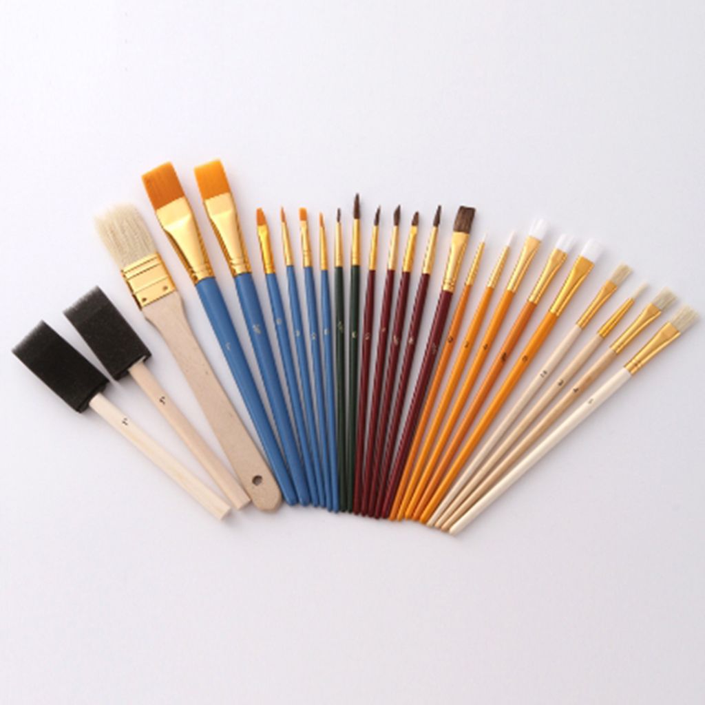 25 Pieces Artists  Brush Set  Brush Foam Sponge Brush
