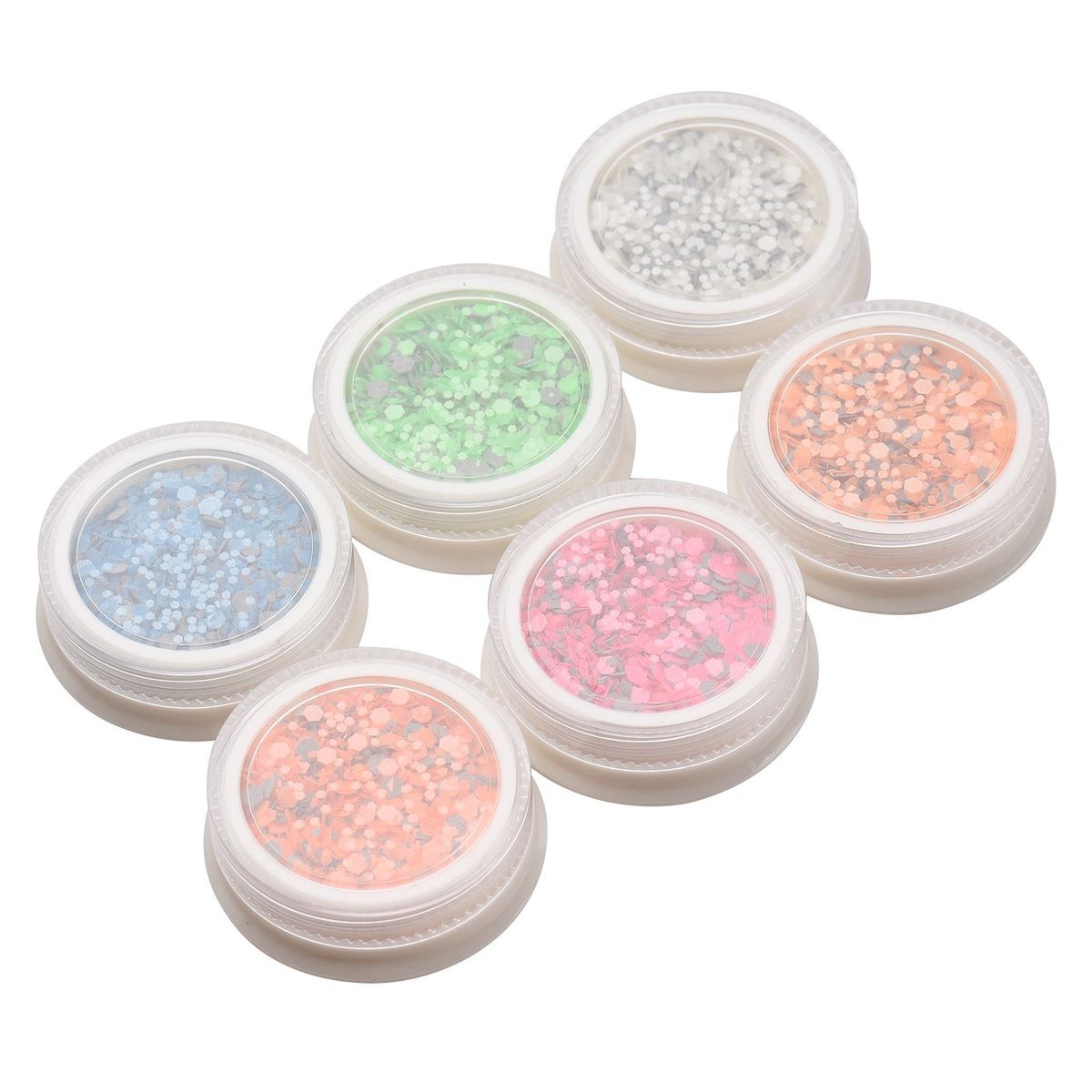6 Colors Glow In The Dark Glitter Dipping Nail Powder Nail